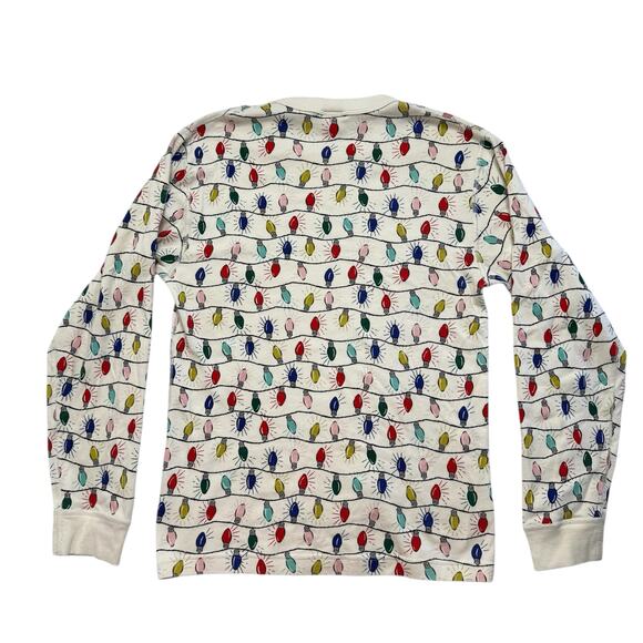 HANNA ANDERSSON Holiday Pajama Top in Bright Bulbs Sz Small Adult Lights Organic - Picture 5 of 9